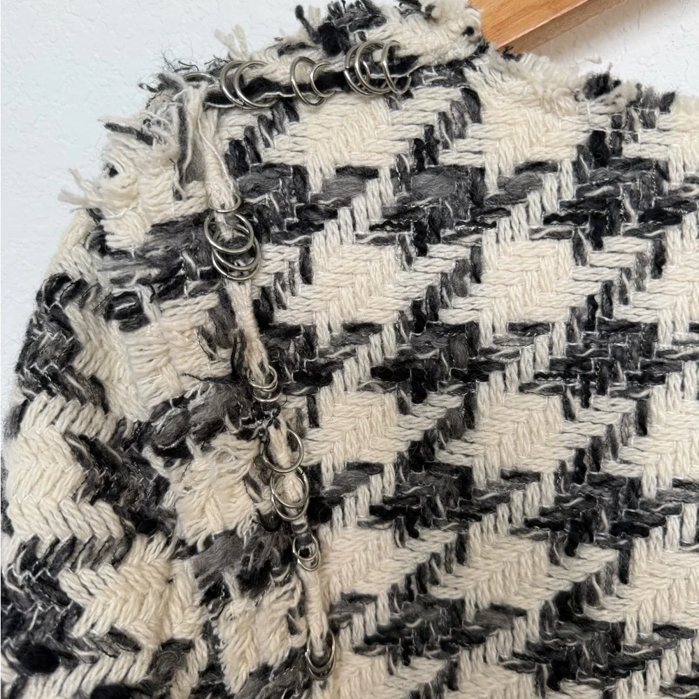 IRO Tweed Houndstooth Jacket Small Black and White - Picture 8 of 9